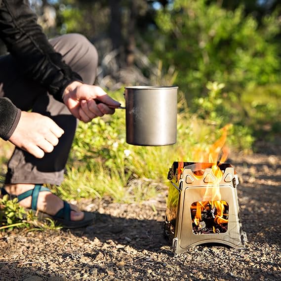 Cassette Stove Outdoor Camping Cookout Mini Stove, Multi-Purpose Charcoal Grill for 3-5 People