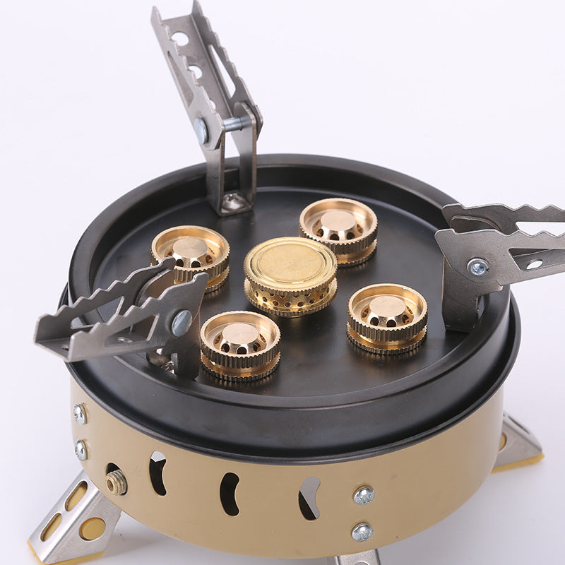 Portable Windproof Camping Gas Stove Set, Butane-Fueled, 1KG, Ideal for 3-5 People