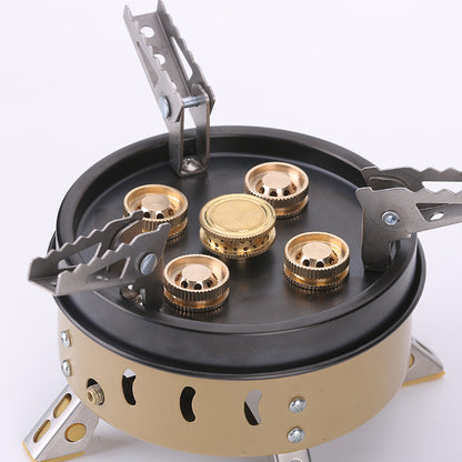 Portable Windproof Camping Gas Stove Set, Butane-Fueled, 1KG, Ideal for 3-5 People