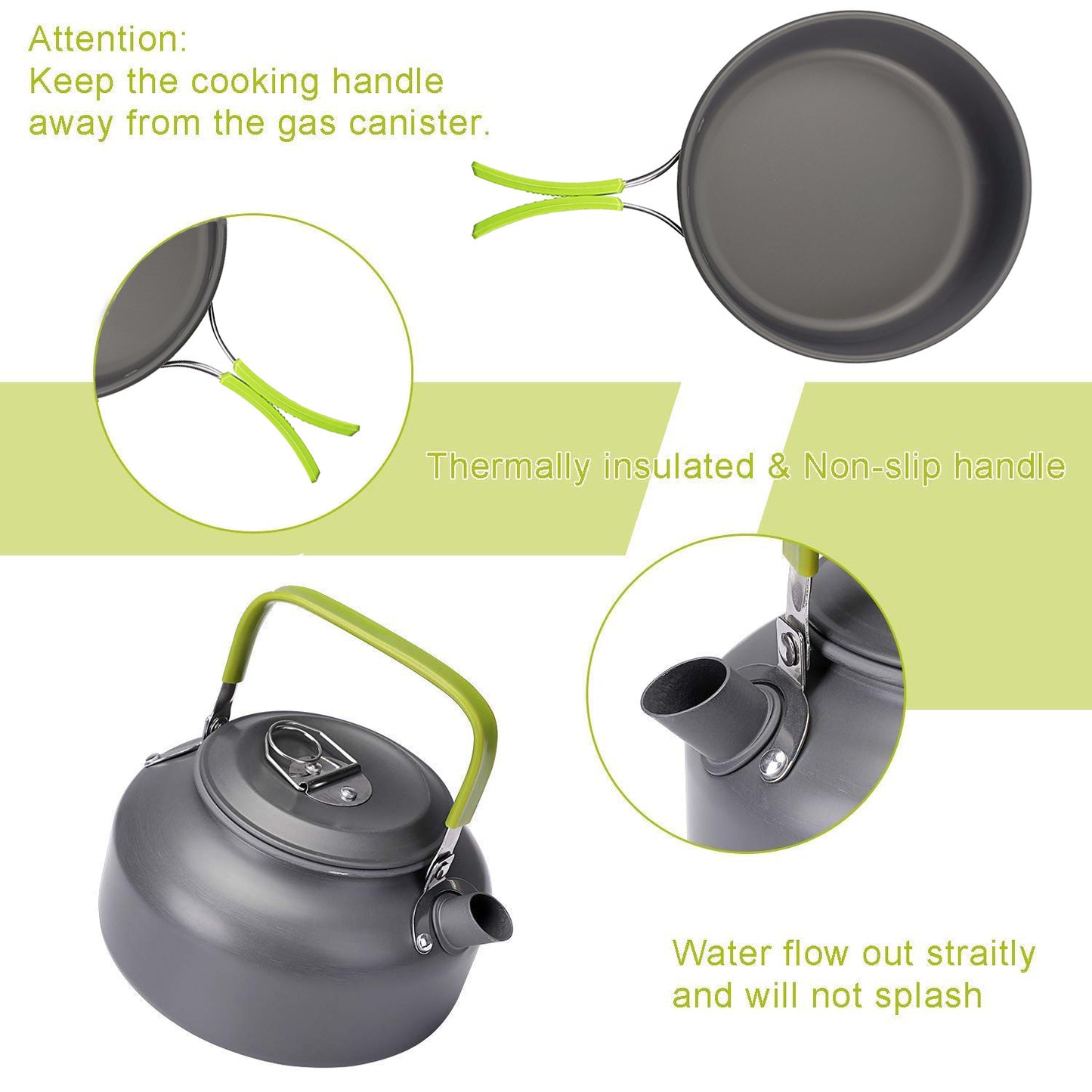 Compact Camping Cookware Set – Ultra-Light Kettle, Pot, Pan & Stove for 2-3 People, Perfect for Outdoor Survival