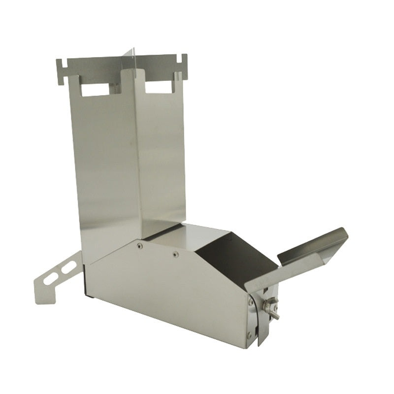Black Titanium Portable Stainless Steel Folding Camping BBQ Wood Stove with Instruction Manual