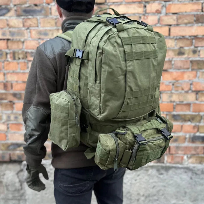 Men's Tactical Travel Backpack – Large Army Camouflage Oxford Cloth, Dual-Shoulder Mountaineering Bag for Outdoor Adventures