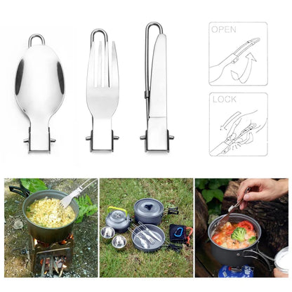Portable Camping Cookware Set – Ultra-Light Outdoor Kettle, Pot, Pan & Stove for 2-3 People, Compact Survival Gear