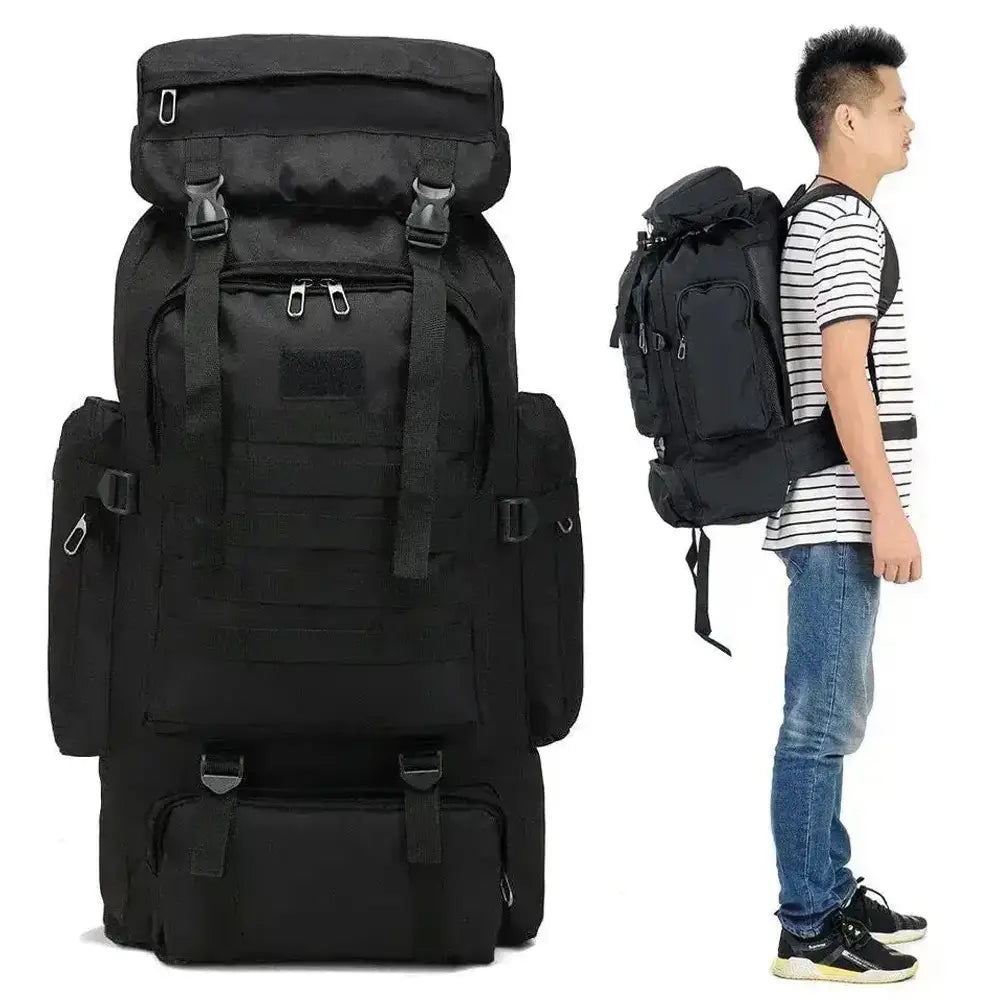 Large Capacity Oxford Cloth Outdoor Sports Mountaineering Bag – 72x34x17cm, Breathable & Shockproof, Camouflage Pattern