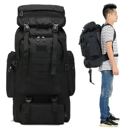Large Capacity Oxford Cloth Outdoor Sports Mountaineering Bag – 72x34x17cm, Breathable & Shockproof, Camouflage Pattern