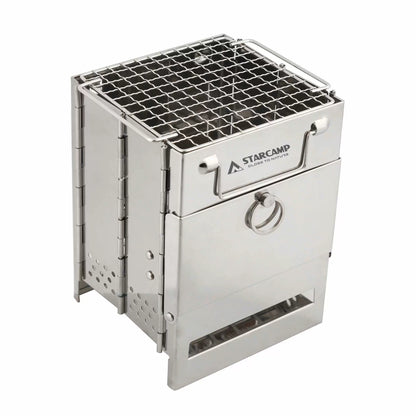 Lightweight Camping Wood Stove Adjustable Folding Wood Stove Burning for Outdoor Cooking Picnic Hunting BBQ Windproof